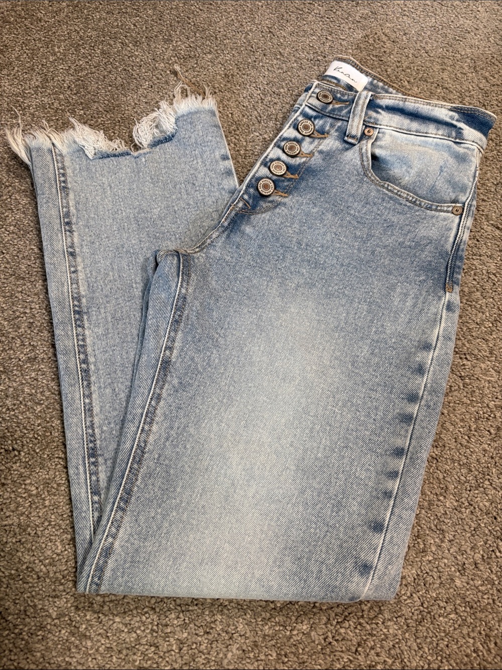KanCan Light Wash Cropped Wide Leg Jeans